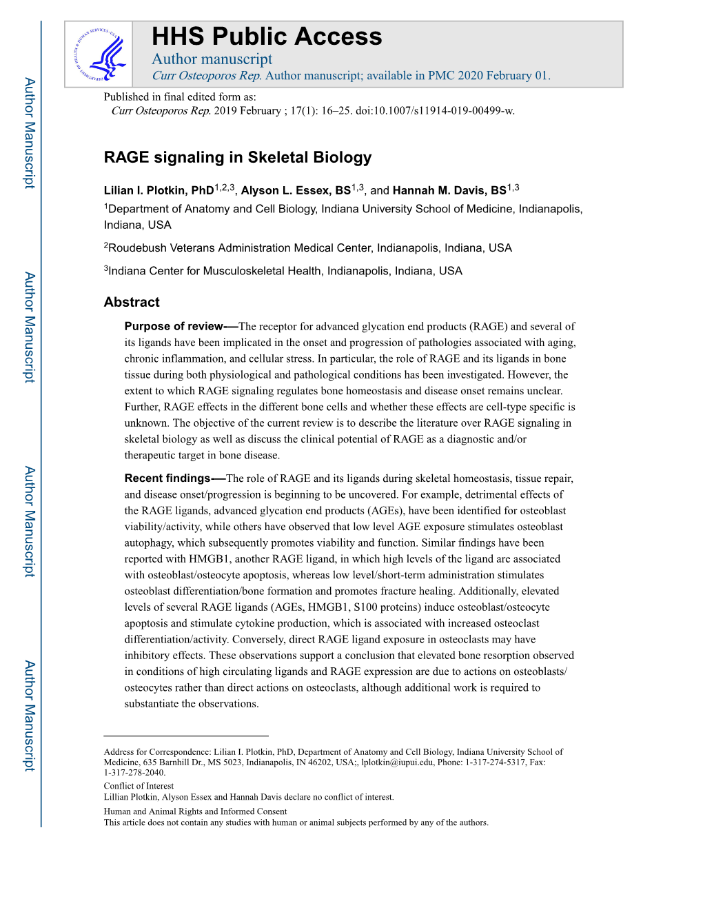 RAGE Signaling in Skeletal Biology