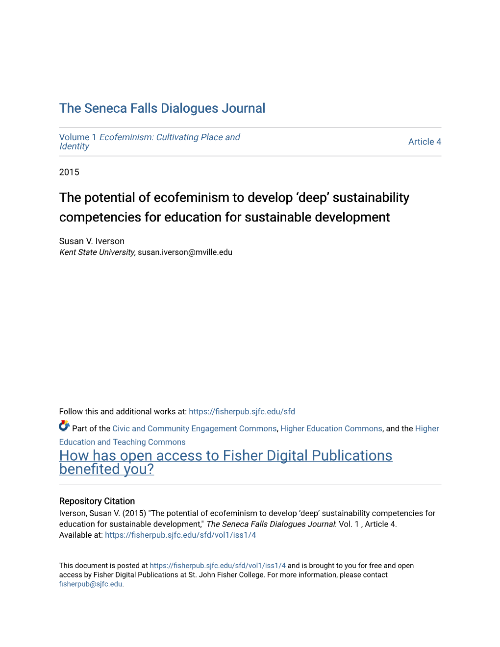 Sustainability Competencies for Education for Sustainable Development