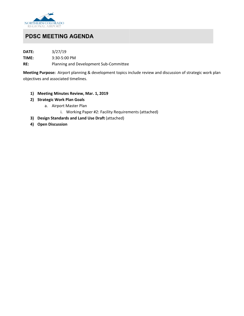 Pdsc Meeting Agenda