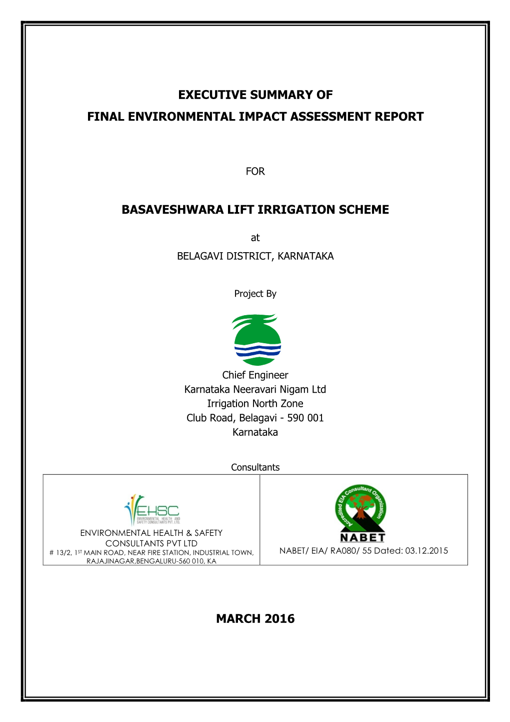 Executive Summary of Final Environmental Impact Assessment Report