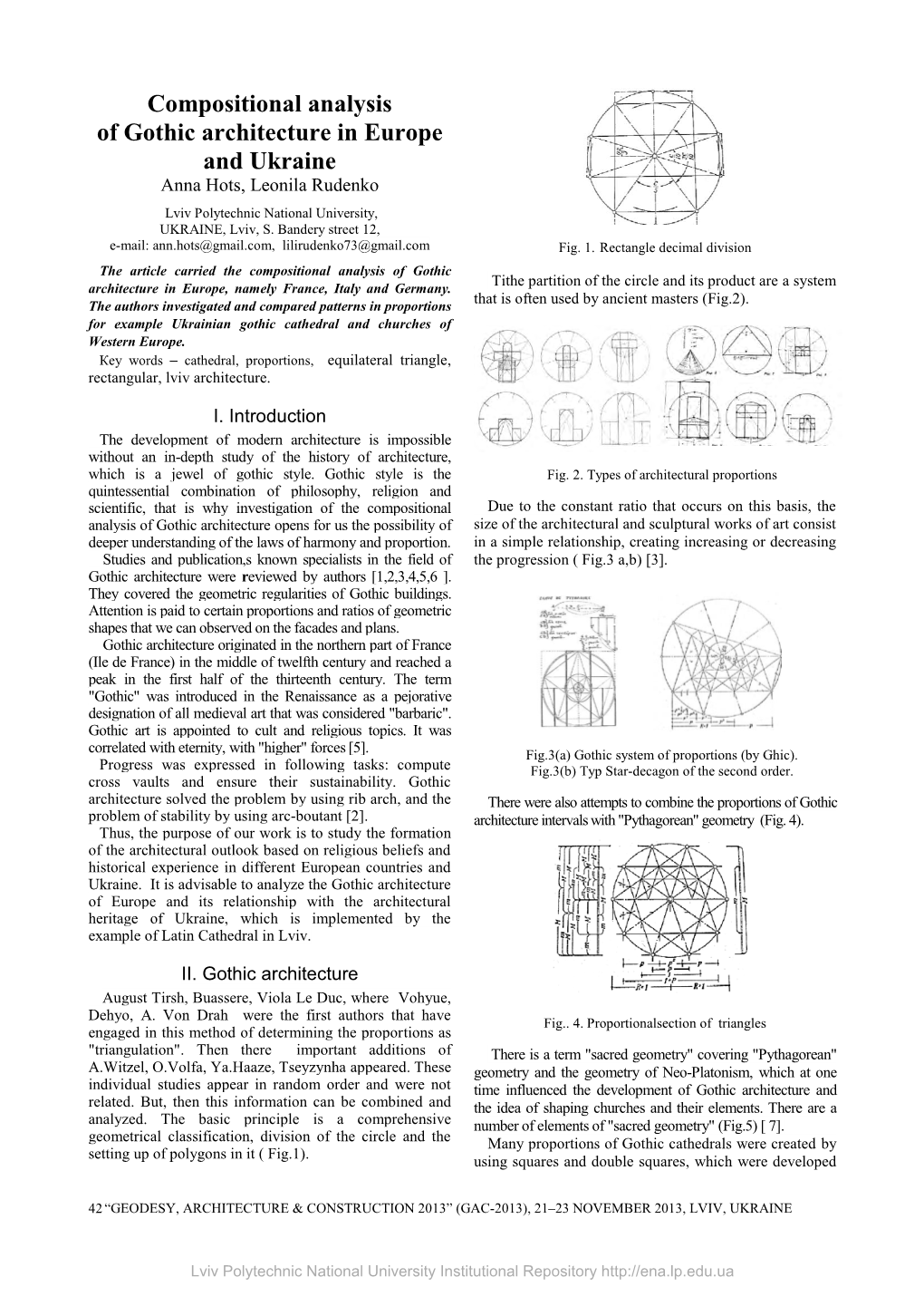 Compositional Analysis of Gothic Architecture in Europe and Ukraine Anna Hots, Leonila Rudenko