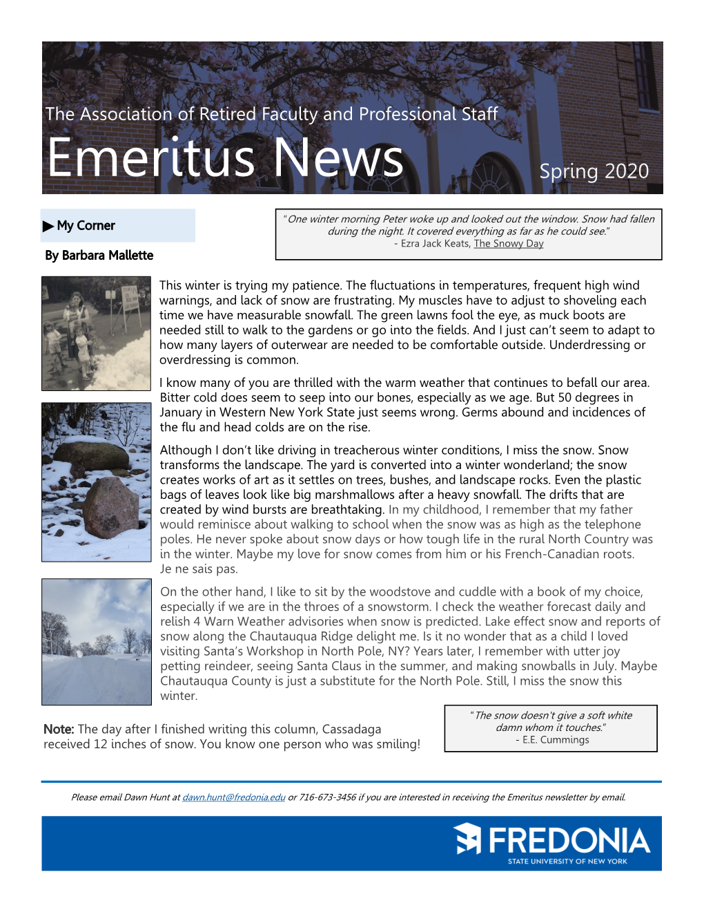 Emeritus News Spring 2020