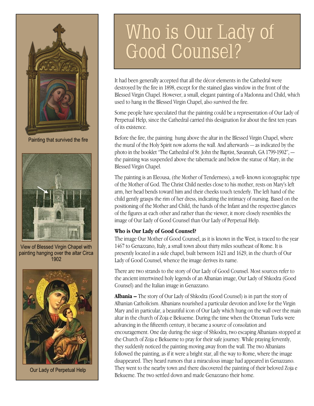 Who Is Our Lady of Good Counsel?