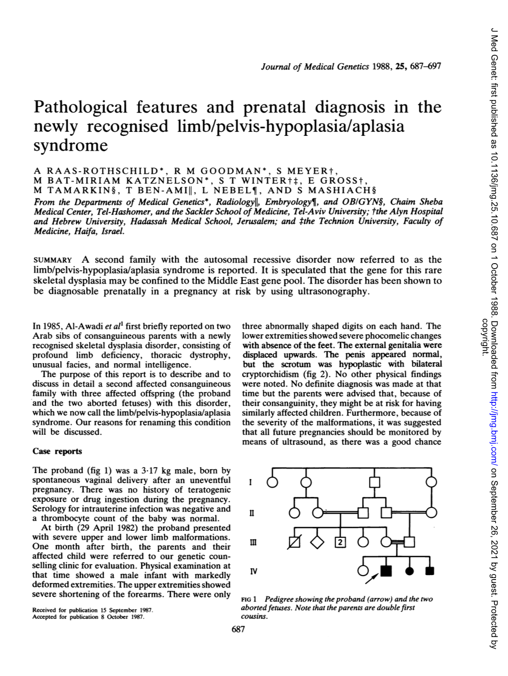 Pathological Features and Prenatal Diagnosis in the Newly Recognised Limb/Pelvis-Hypoplasia/Aplasia Syndrome