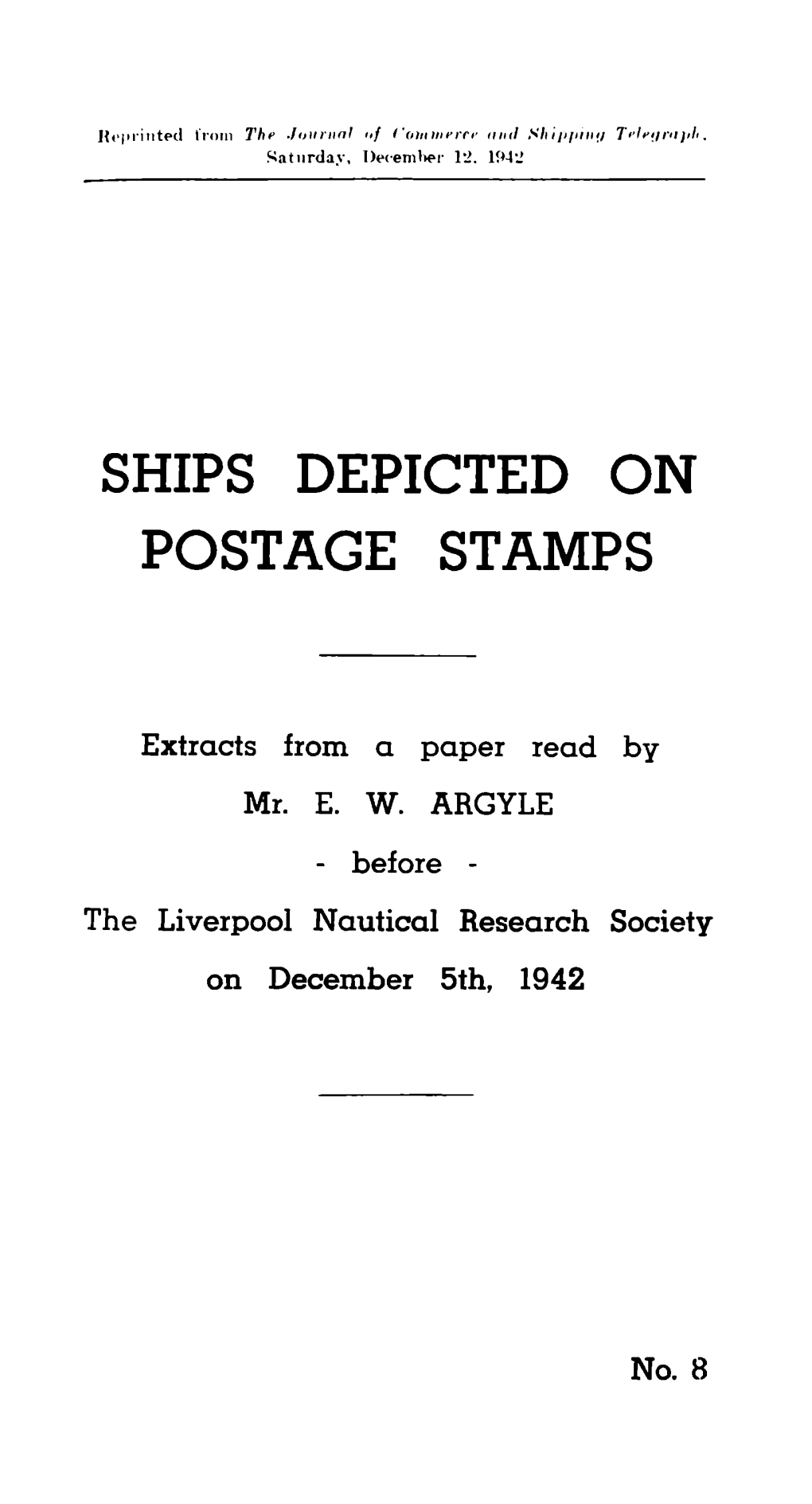 Ships Depicted on Postage Stamps