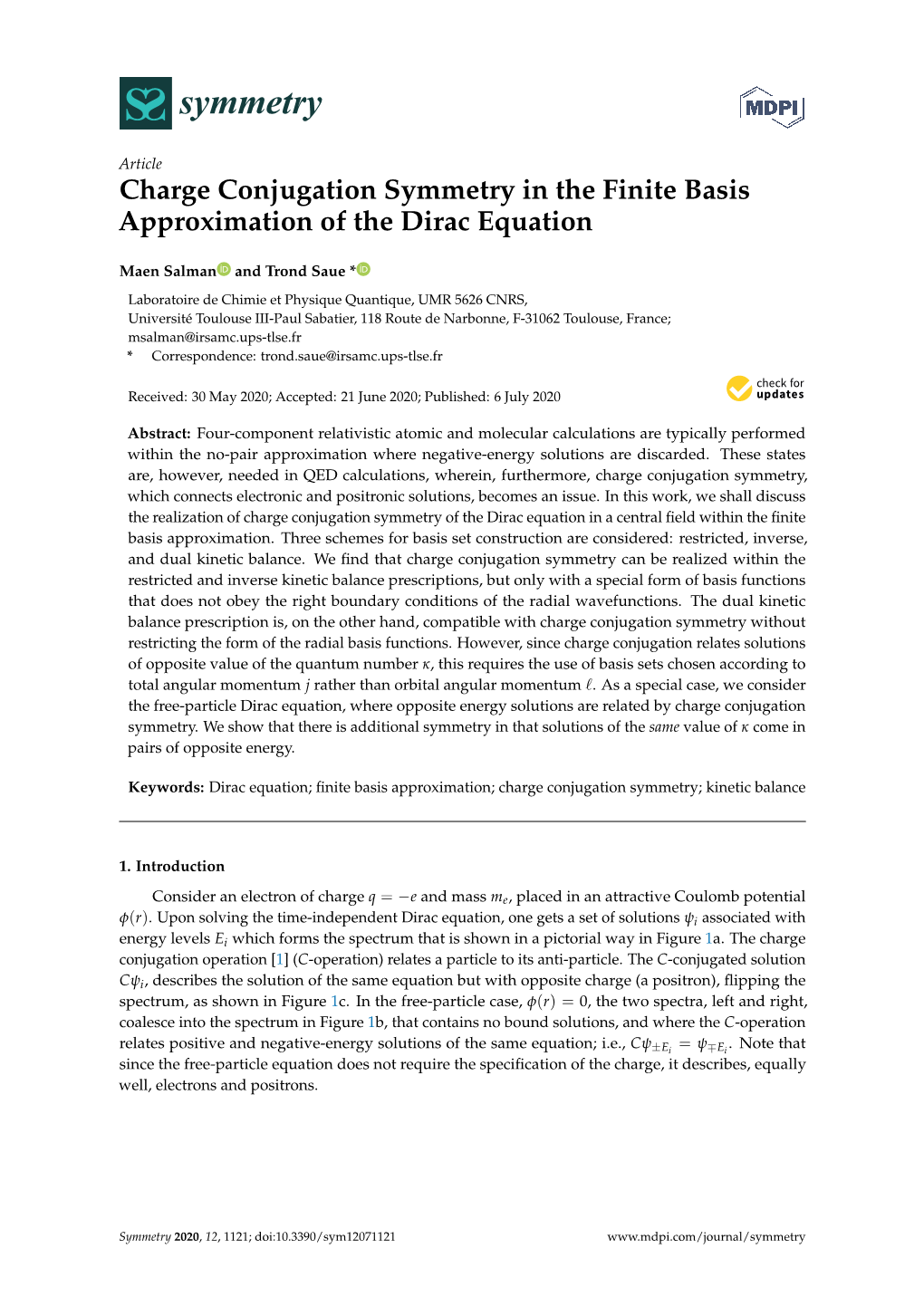 Charge Conjugation Symmetry in the Finite Basis Approximation of the Dirac Equation