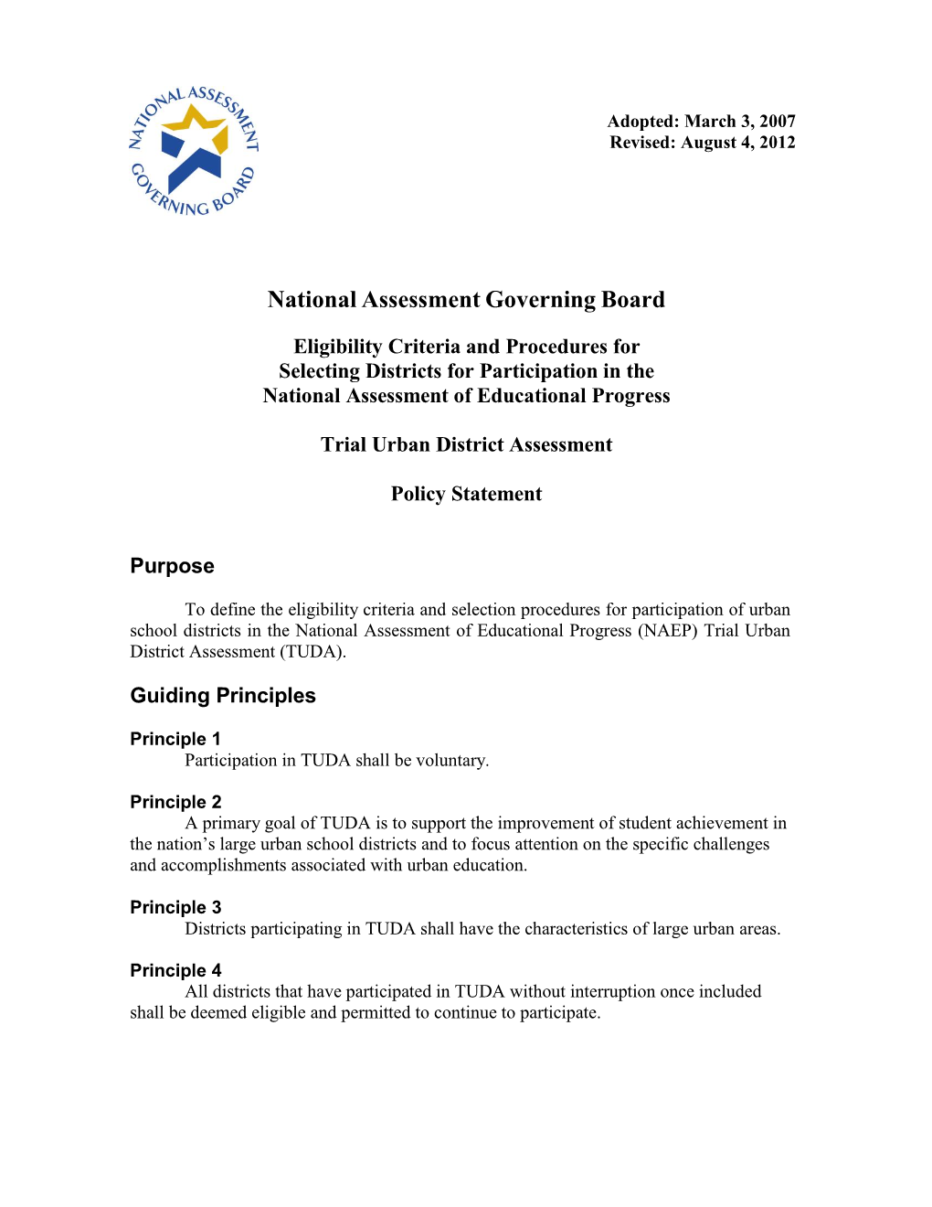 National Assessment Governing Board