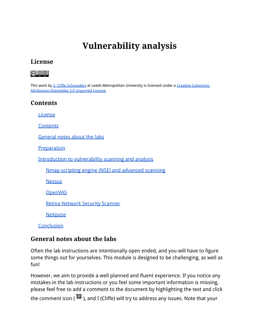 Vulnerability Analysis