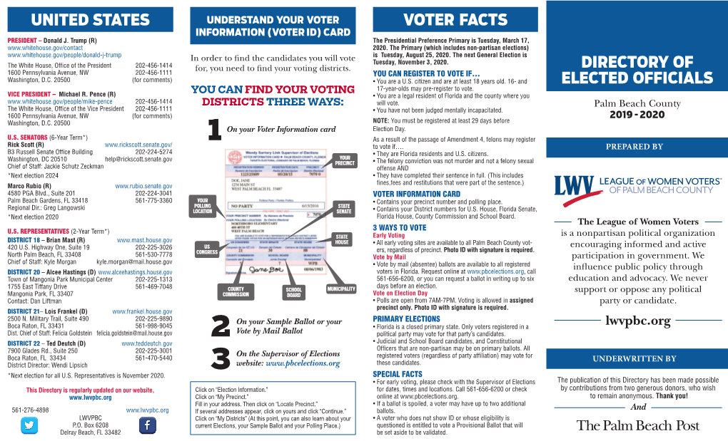 Directory of Elected Officials Voter Facts United