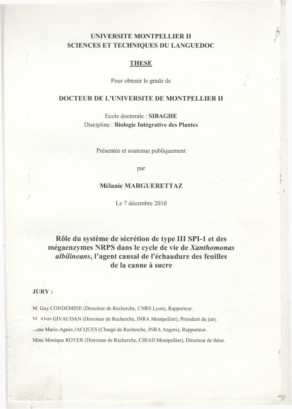 Rôle Du Système De Sécrétion De Type III SPI-1 Et Des Mégaenzymes