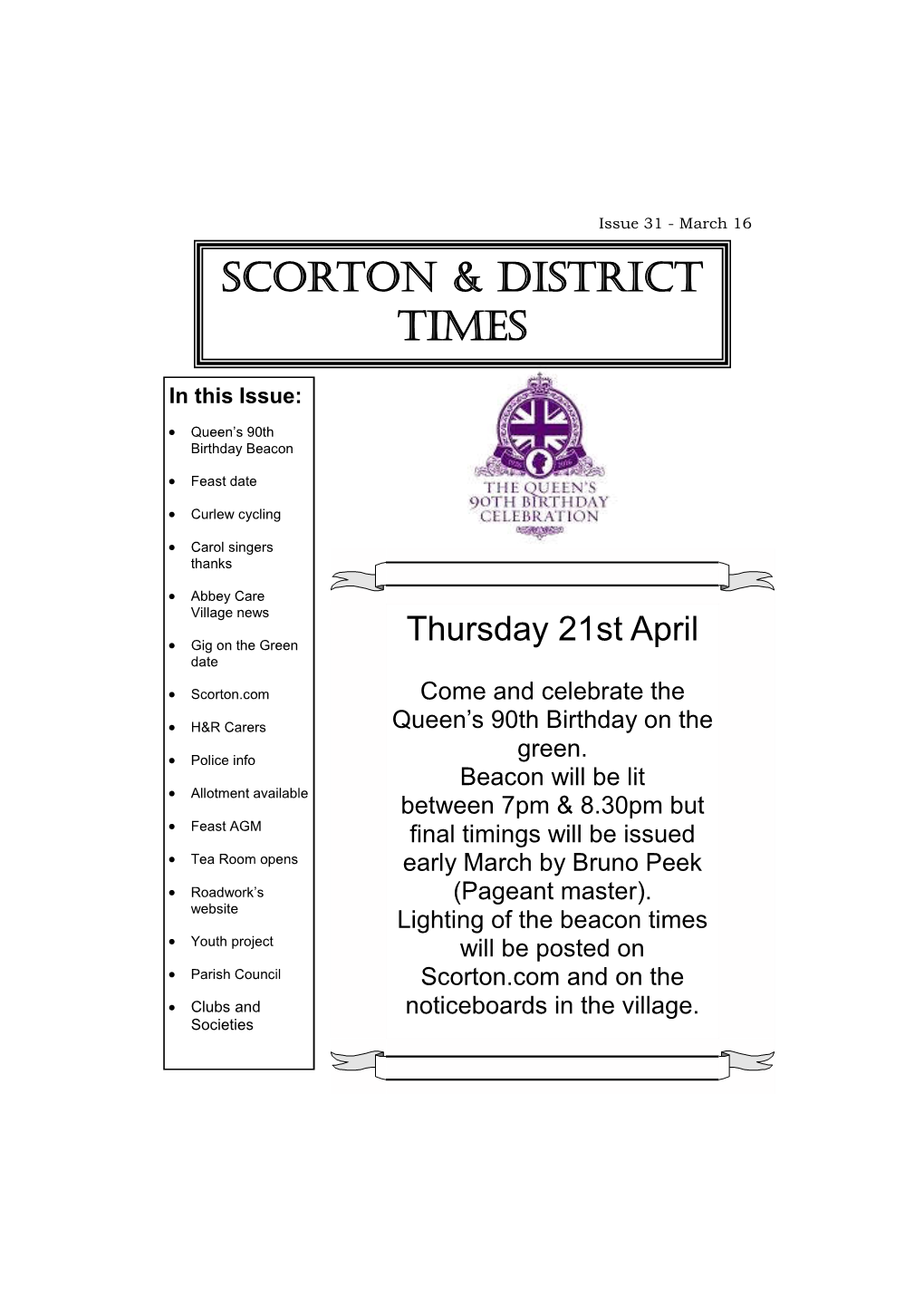 Scorton & District Times