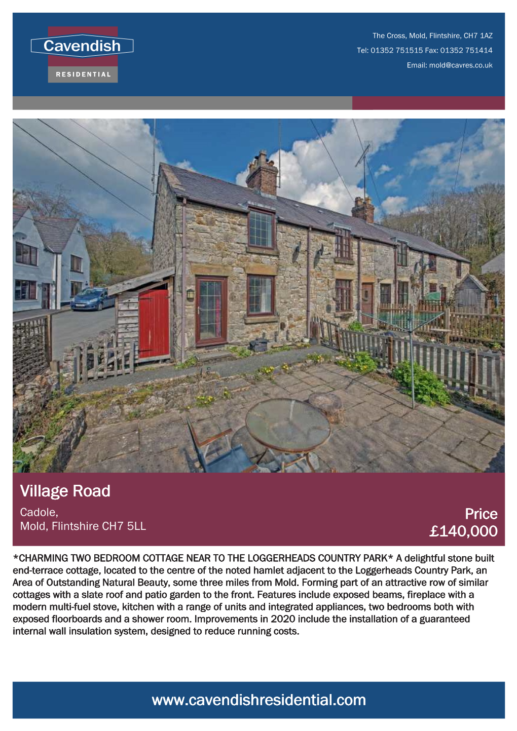 Village Road Cadole, Price Mold, Flintshire CH7 5LL £140,000