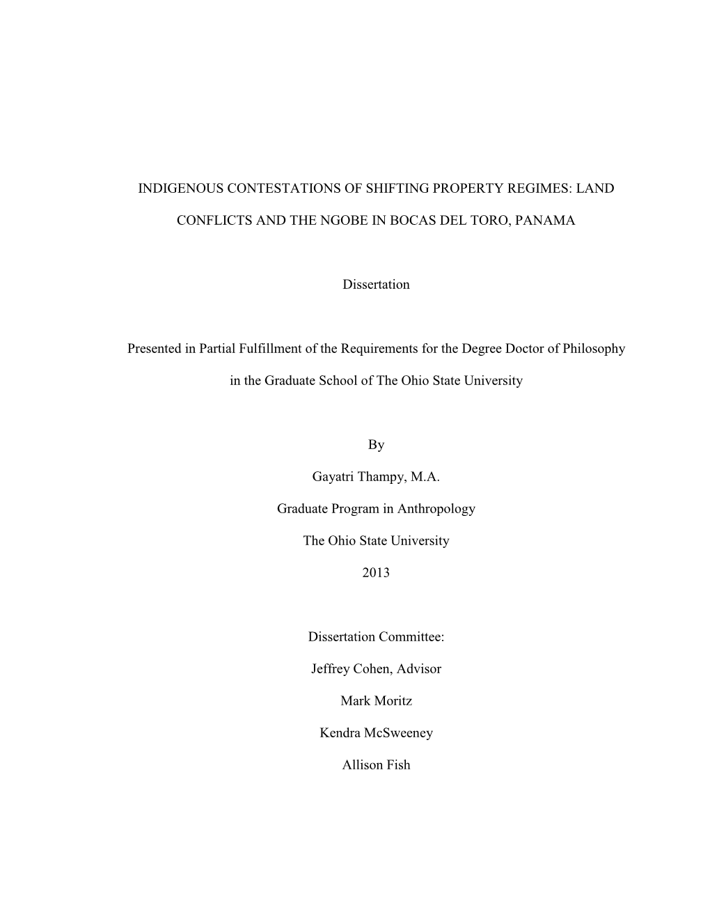 Land Conflicts and the Ngobe in Bocas Del Toro, Panama