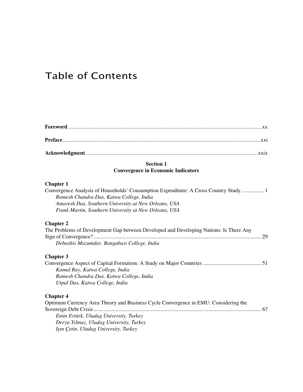 Table of Contents