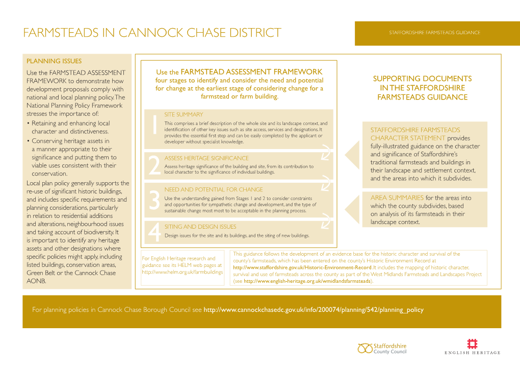 Farmsteads in Cannock Chase District Staffordshire Farmsteads Guidance