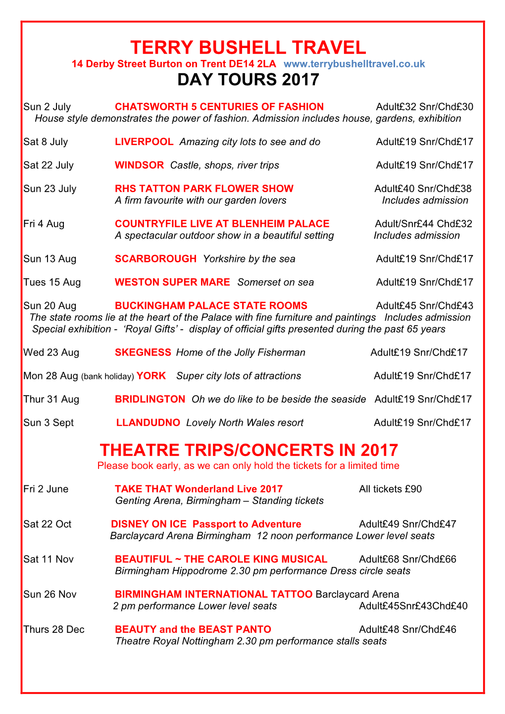 Theatre Trips in 2018