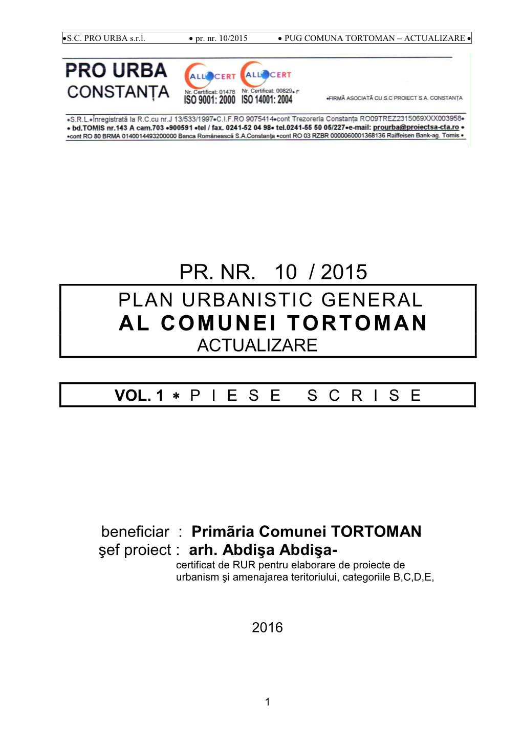 Al Comunei Tortoman Actualizare