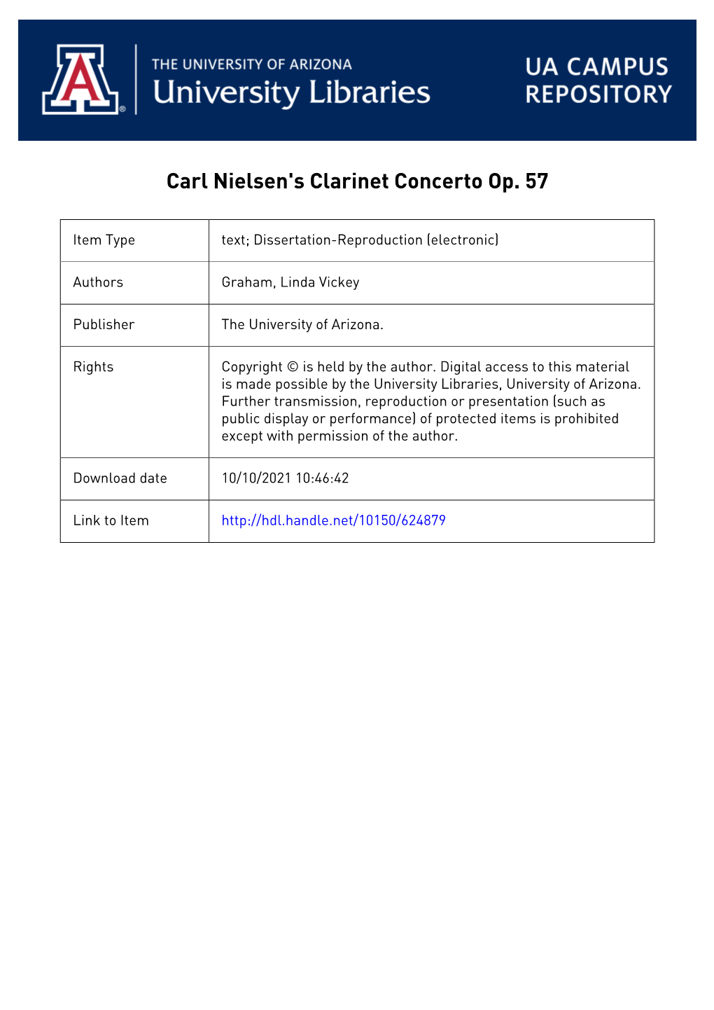 CARL NIELSEN's CLARINET CONCERTO OP. 57 in Partial