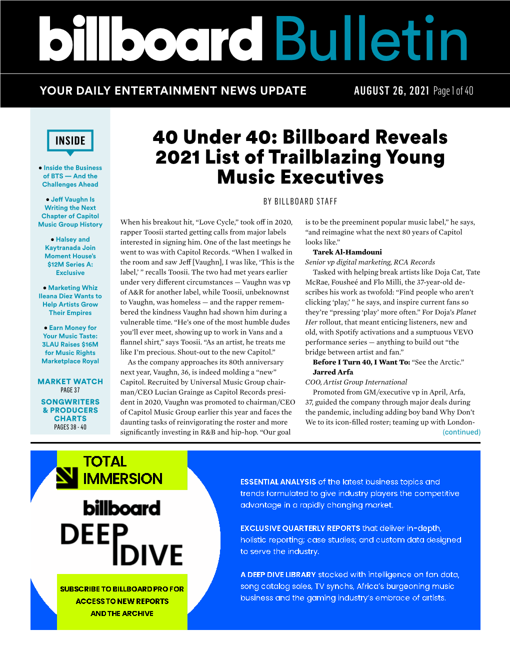 Billboard Reveals 2021 List of Trailblazing Young Music Executives