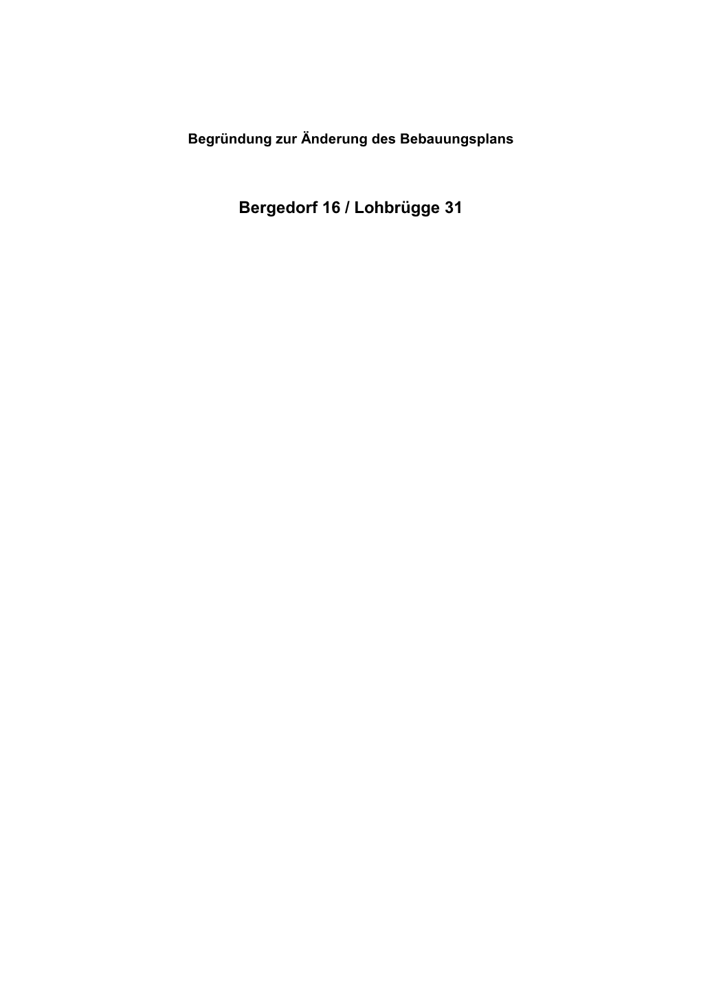 Bergedorf 16 / Lohbrügge 31