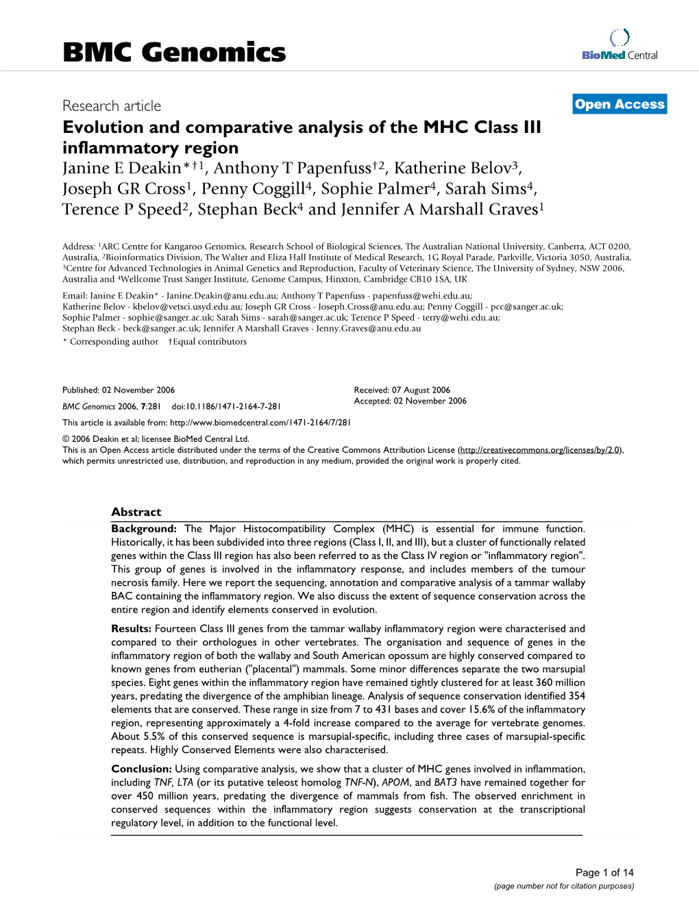 BMC Genomics Biomed Central