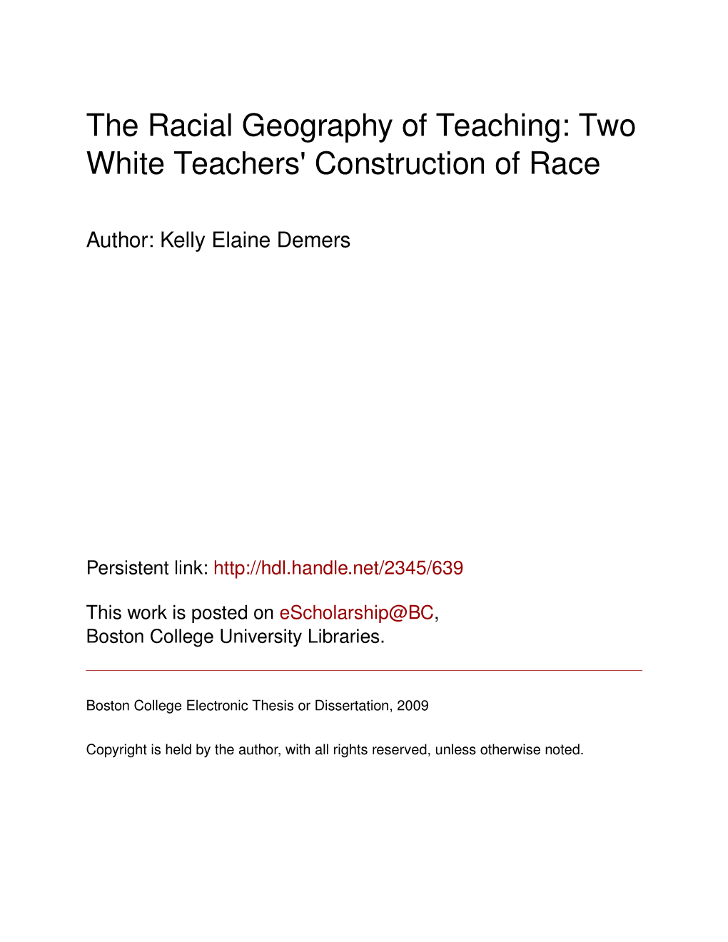 The Racial Geography of Teaching: Two White Teachers' Construction of Race