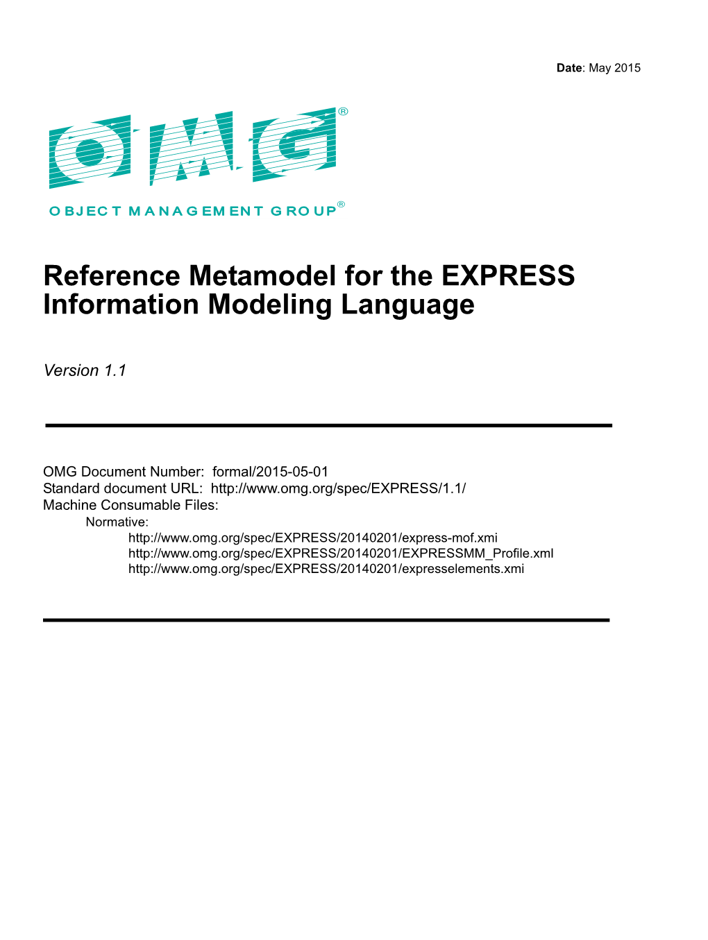 Reference Metamodel for the EXPRESS Information Modeling Language