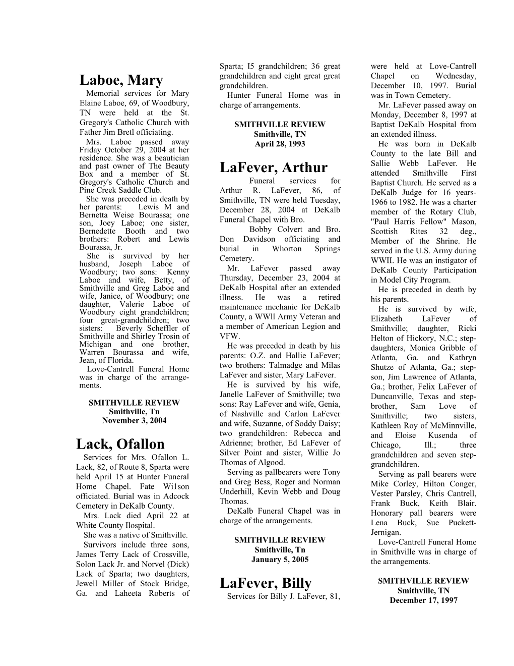 Obituaries-L.Pdf