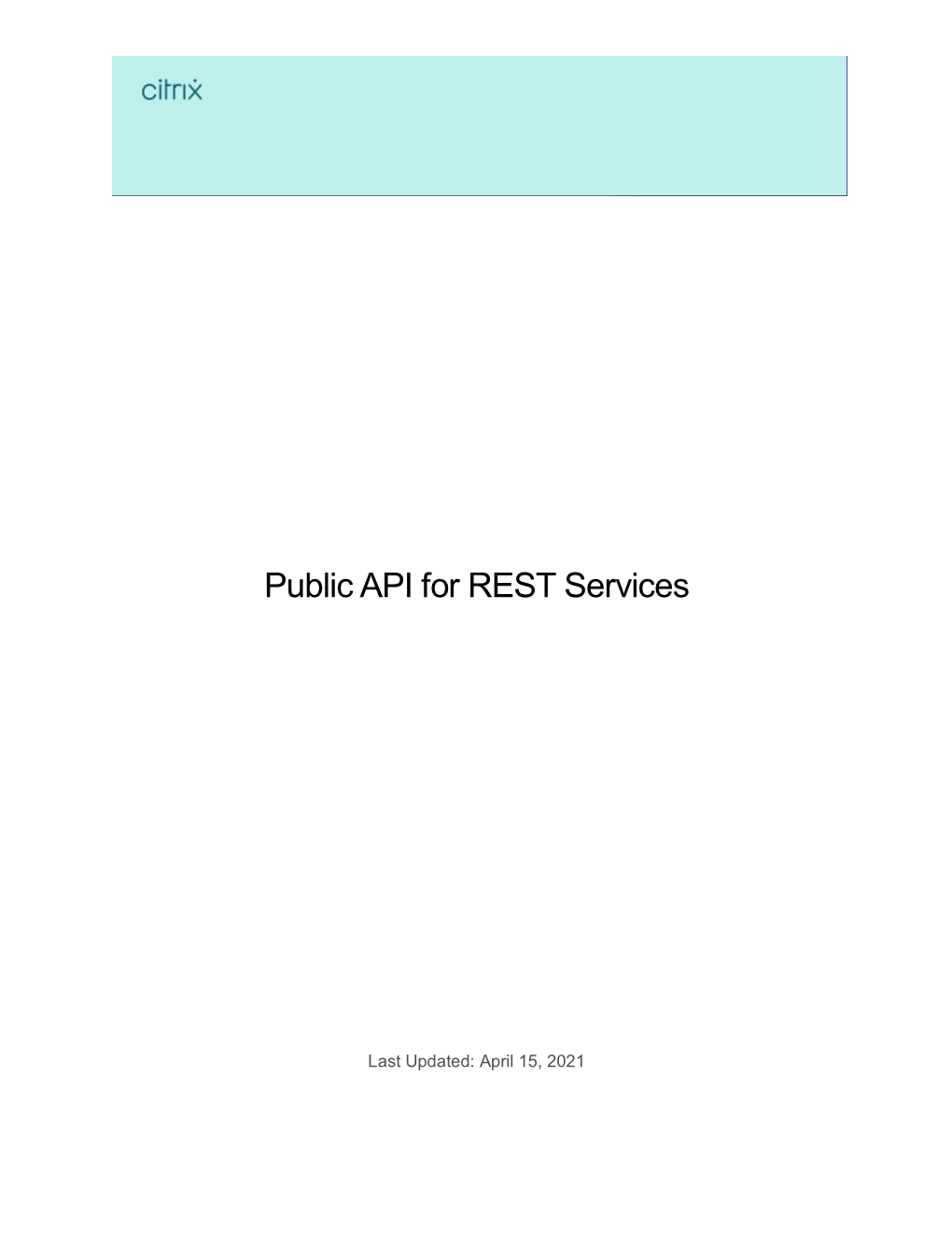 Public API for REST Services