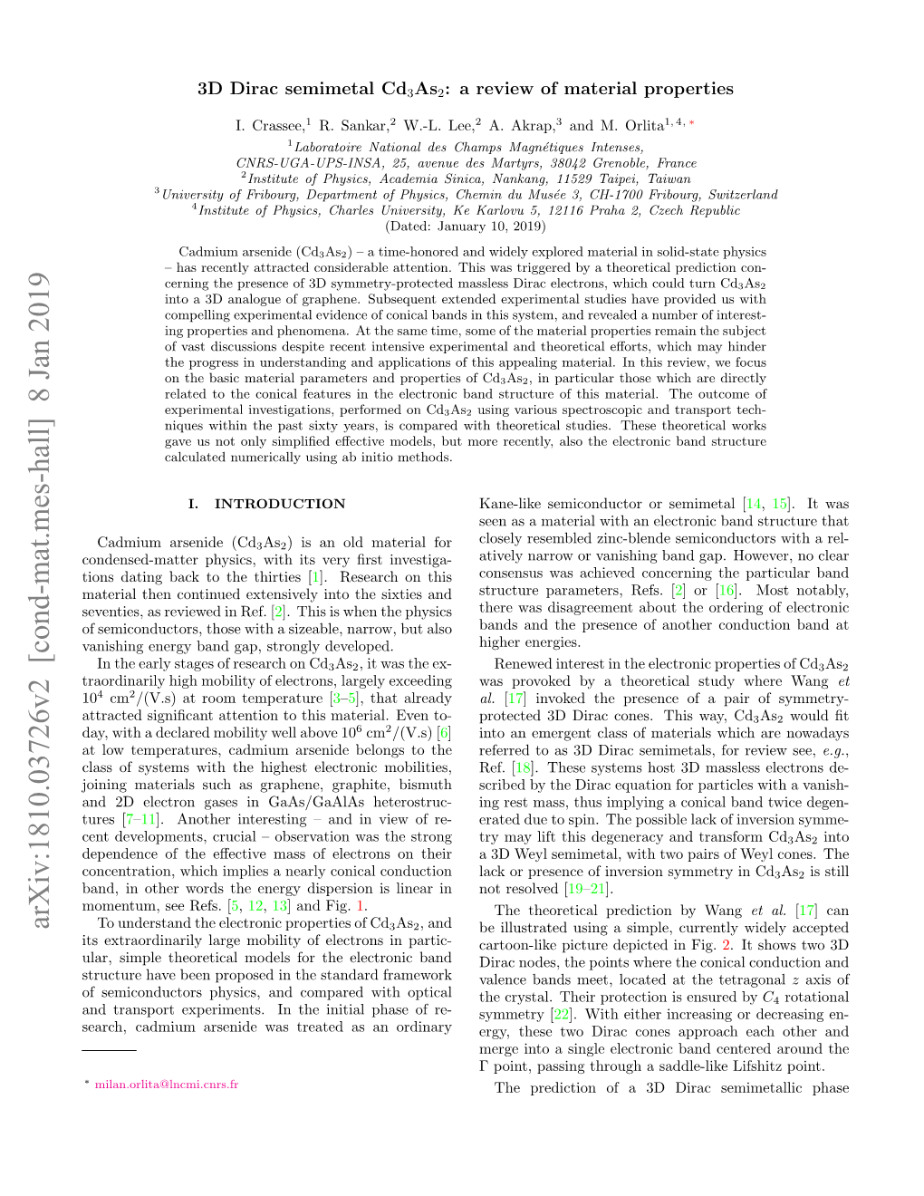 Arxiv:1810.03726V2 [Cond-Mat.Mes-Hall] 8 Jan 2019