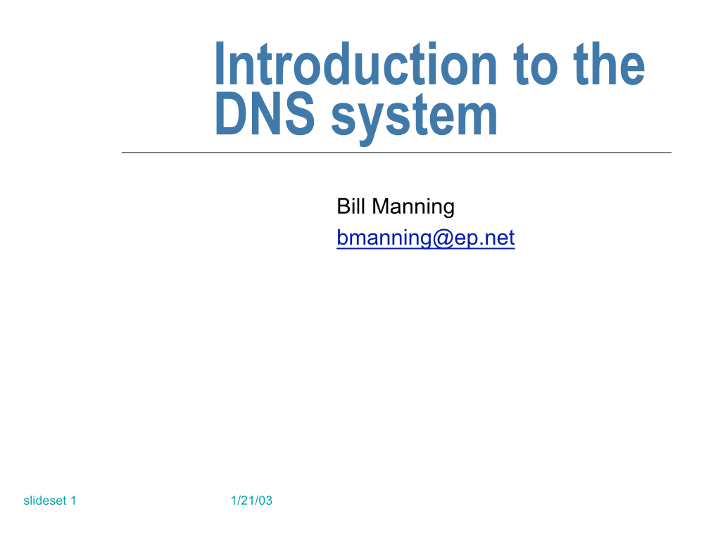 DNS and DNS Security