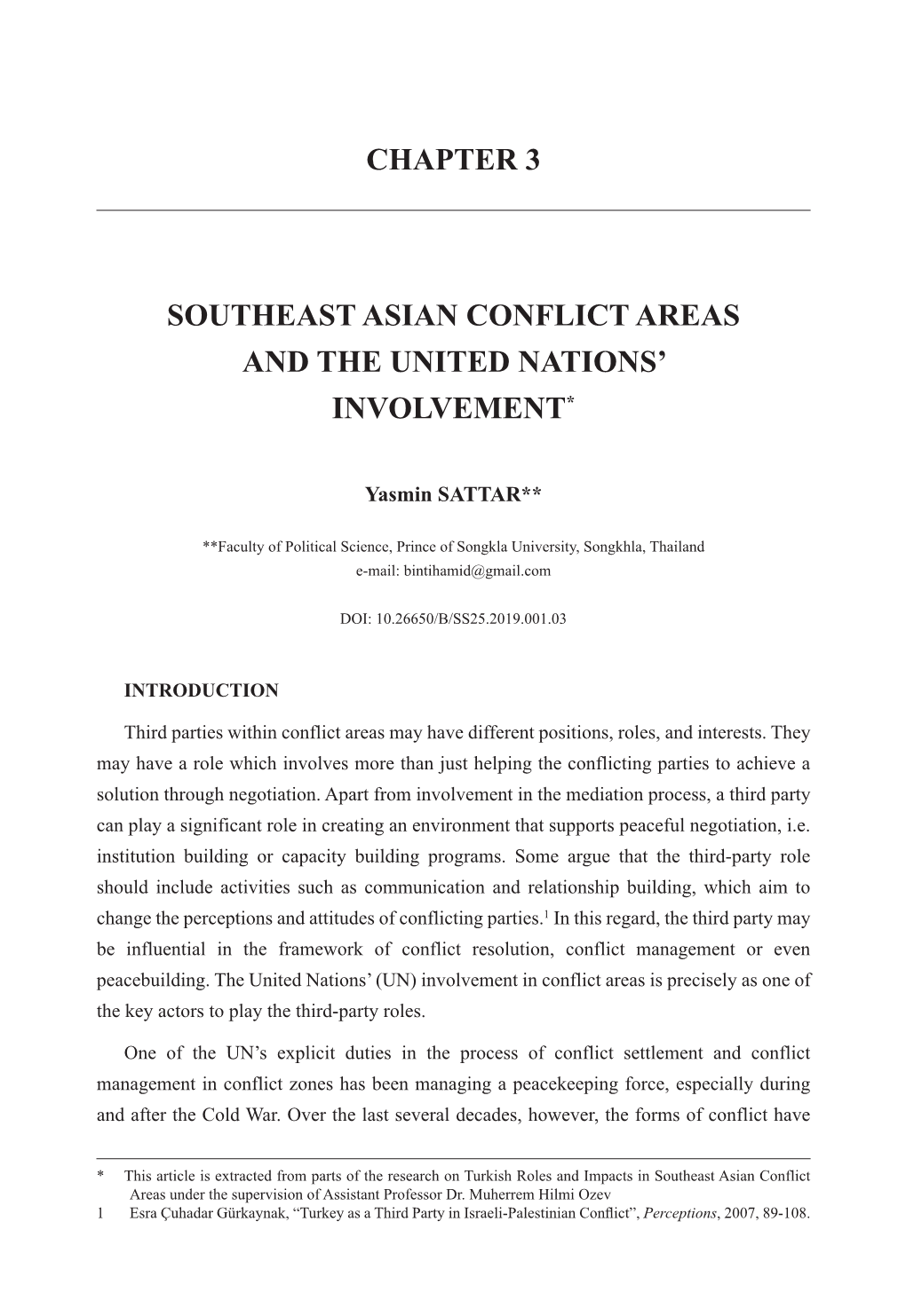 Chapter 3 Southeast Asian Conflict Areas and The