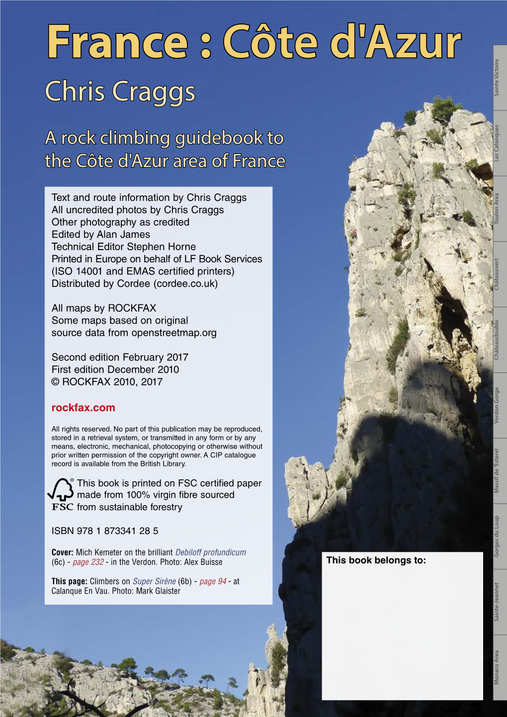 A Rock Climbing Guidebook to the Côte D'azur Area of France