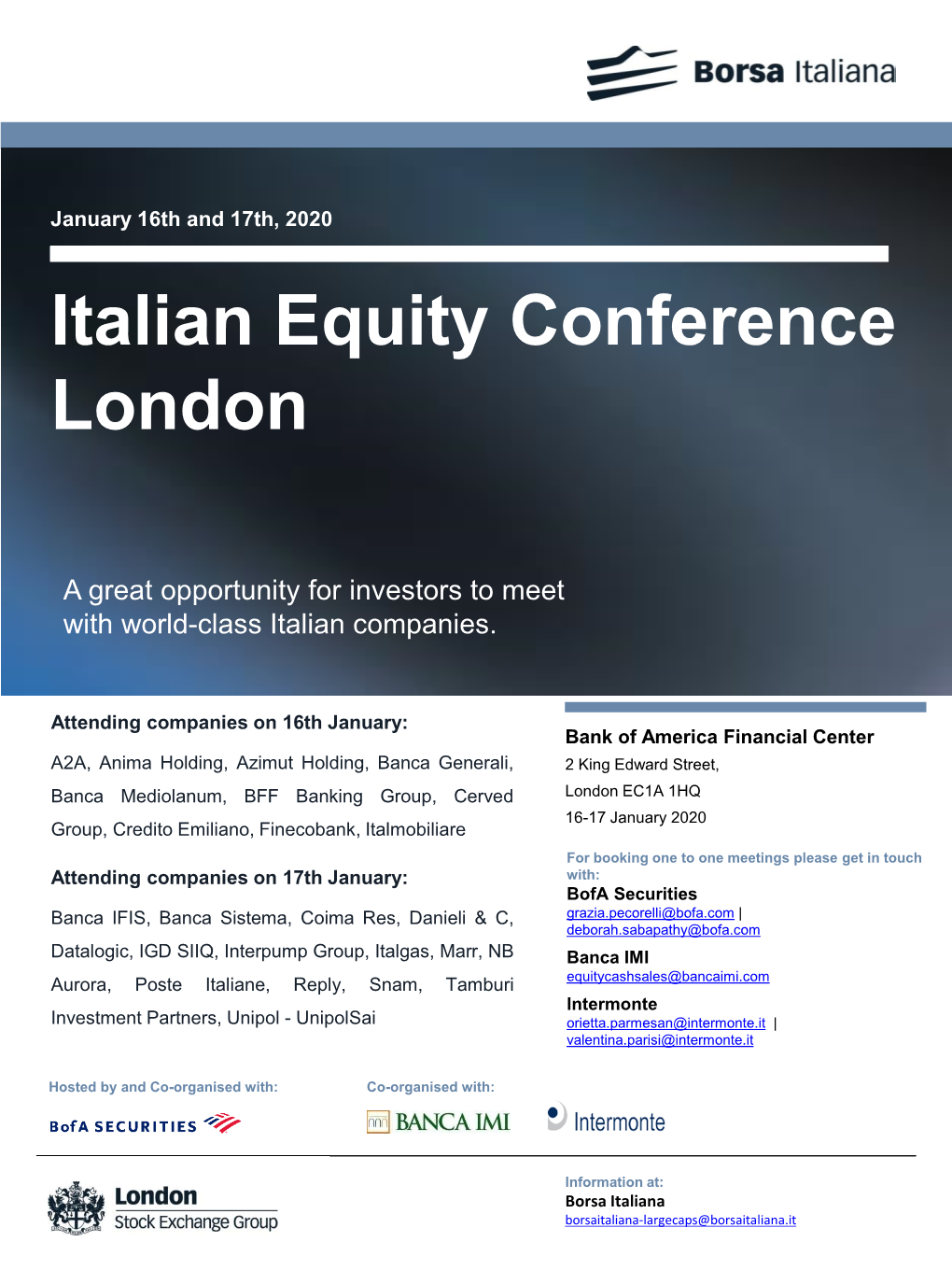 Italian Equity Conference London