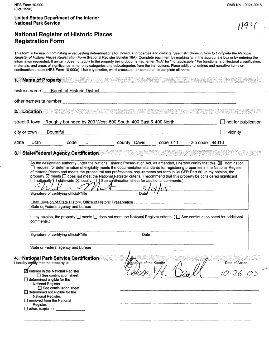 National Register of Historic Places Registration Form