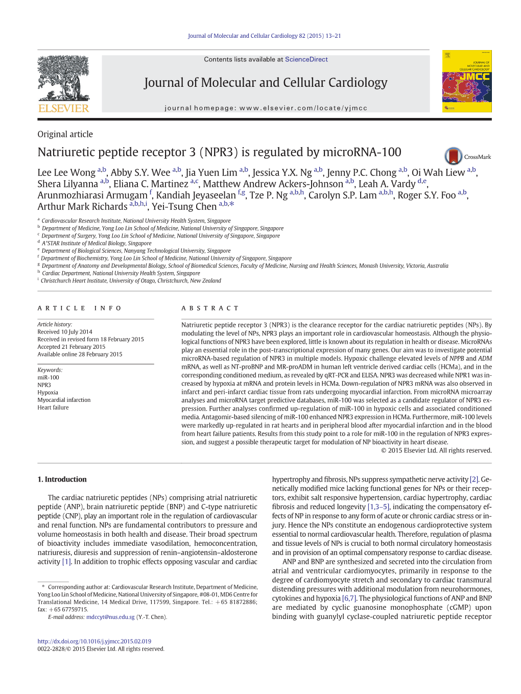 Natriuretic Peptide Receptor 3 (NPR3) Is Regulated by Microrna-100