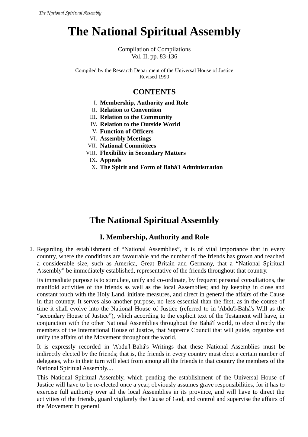 The National Spiritual Assembly the National Spiritual Assembly