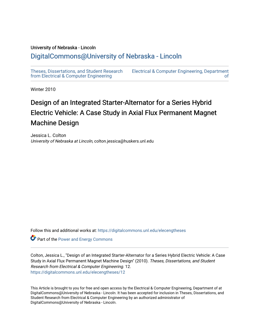 Design of an Integrated Starter-Alternator for a Series Hybrid Electric Vehicle: a Case Study in Axial Flux Permanent Magnet Machine Design