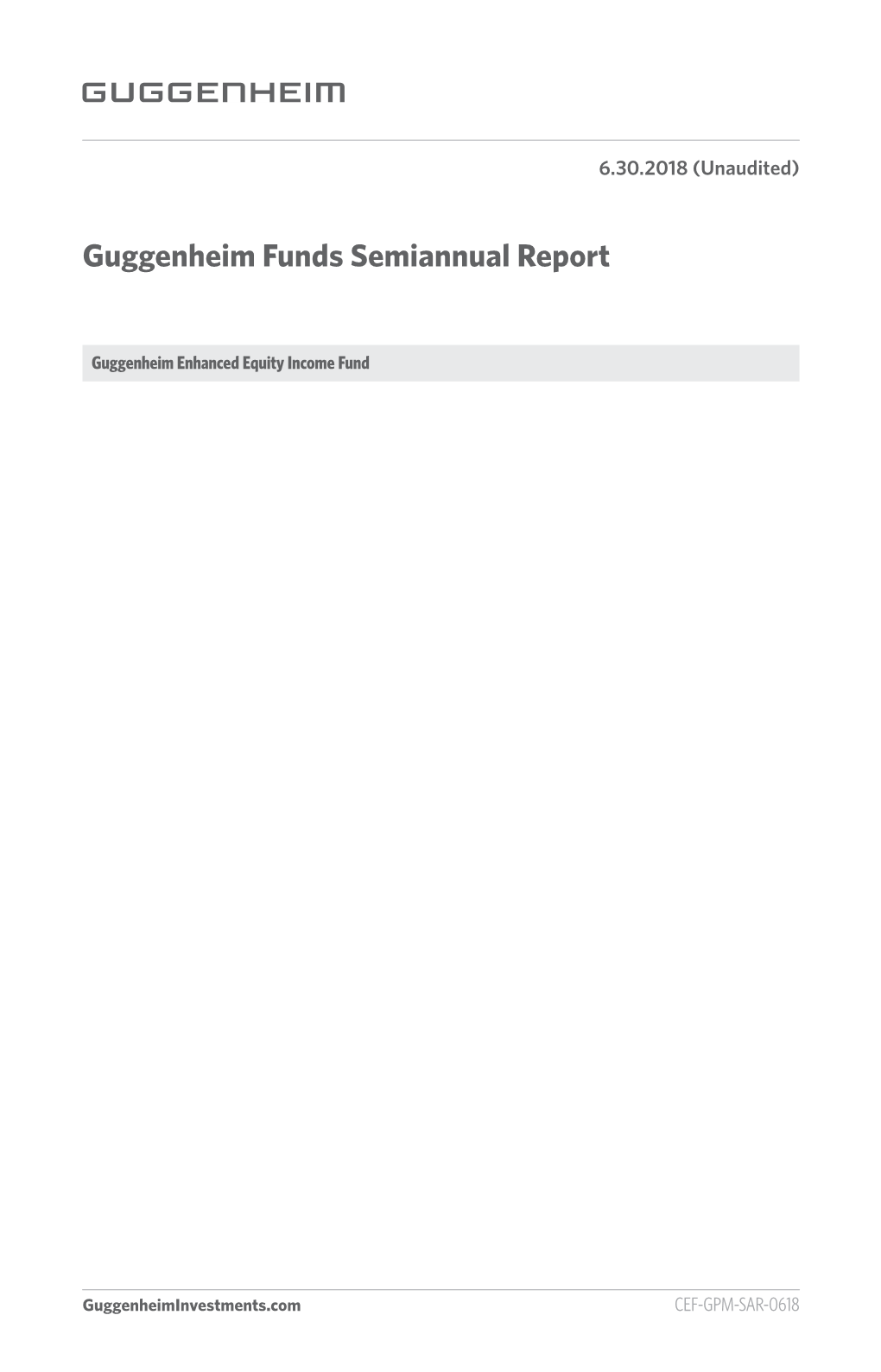 Guggenheim Funds Semiannual Report