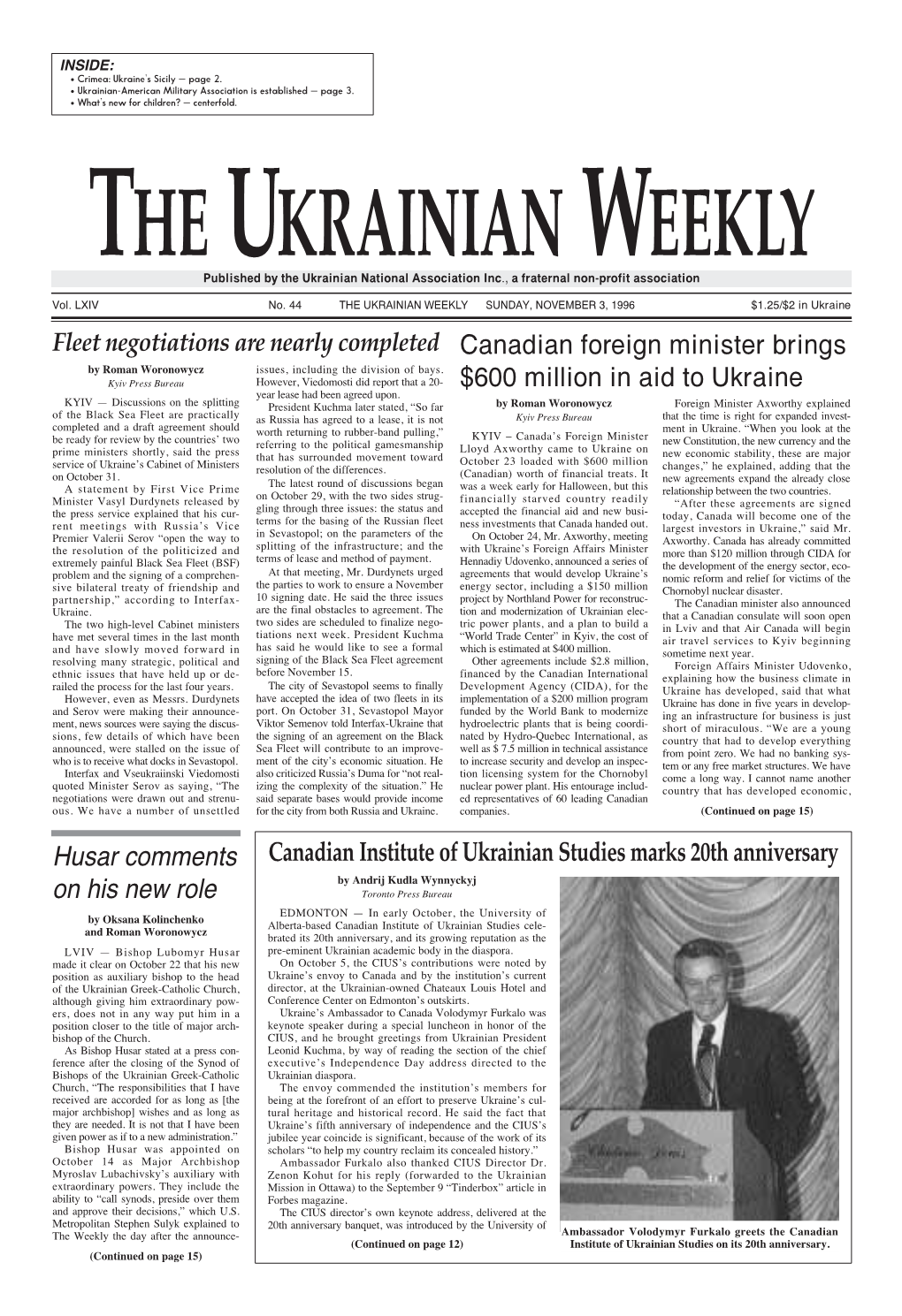 The Ukrainian Weekly 1996, No.44