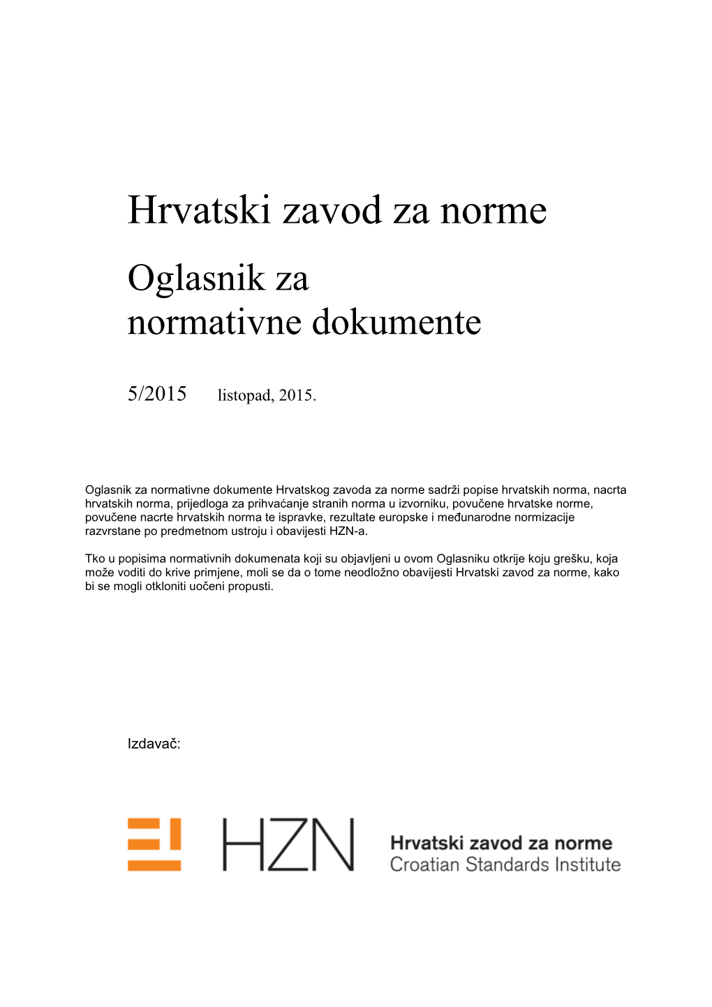 HZN Oglasnik Za Normativne Dokumente 5