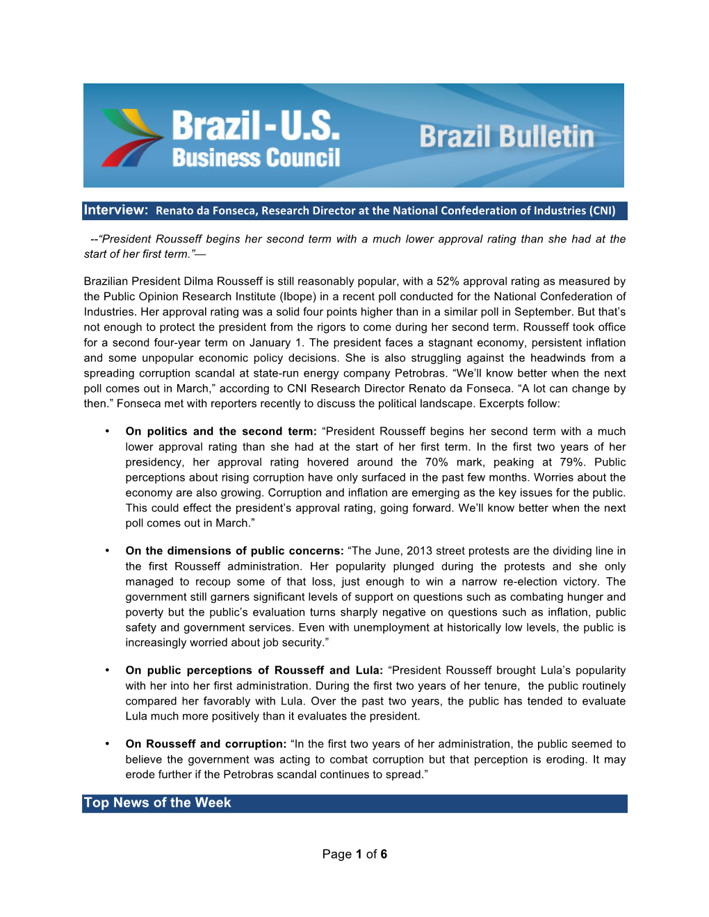 Brazil Bulletin 1-5-2015