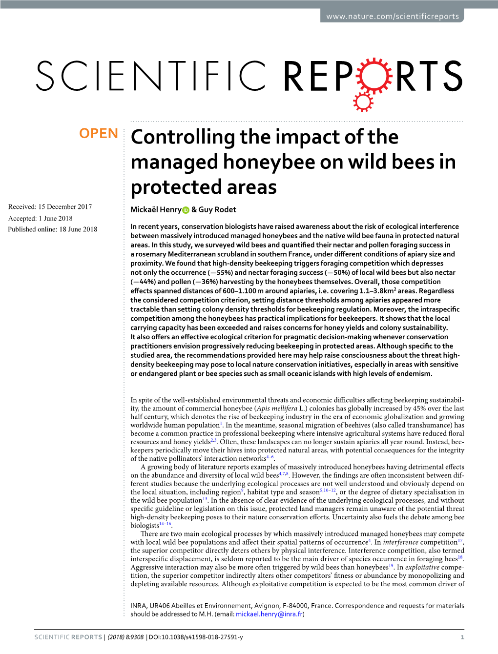 Controlling the Impact of the Managed Honeybee on Wild Bees In