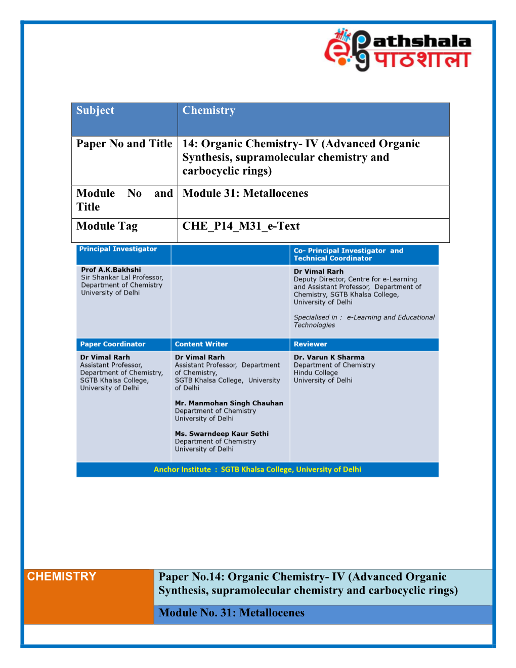 Bsc Chemistry