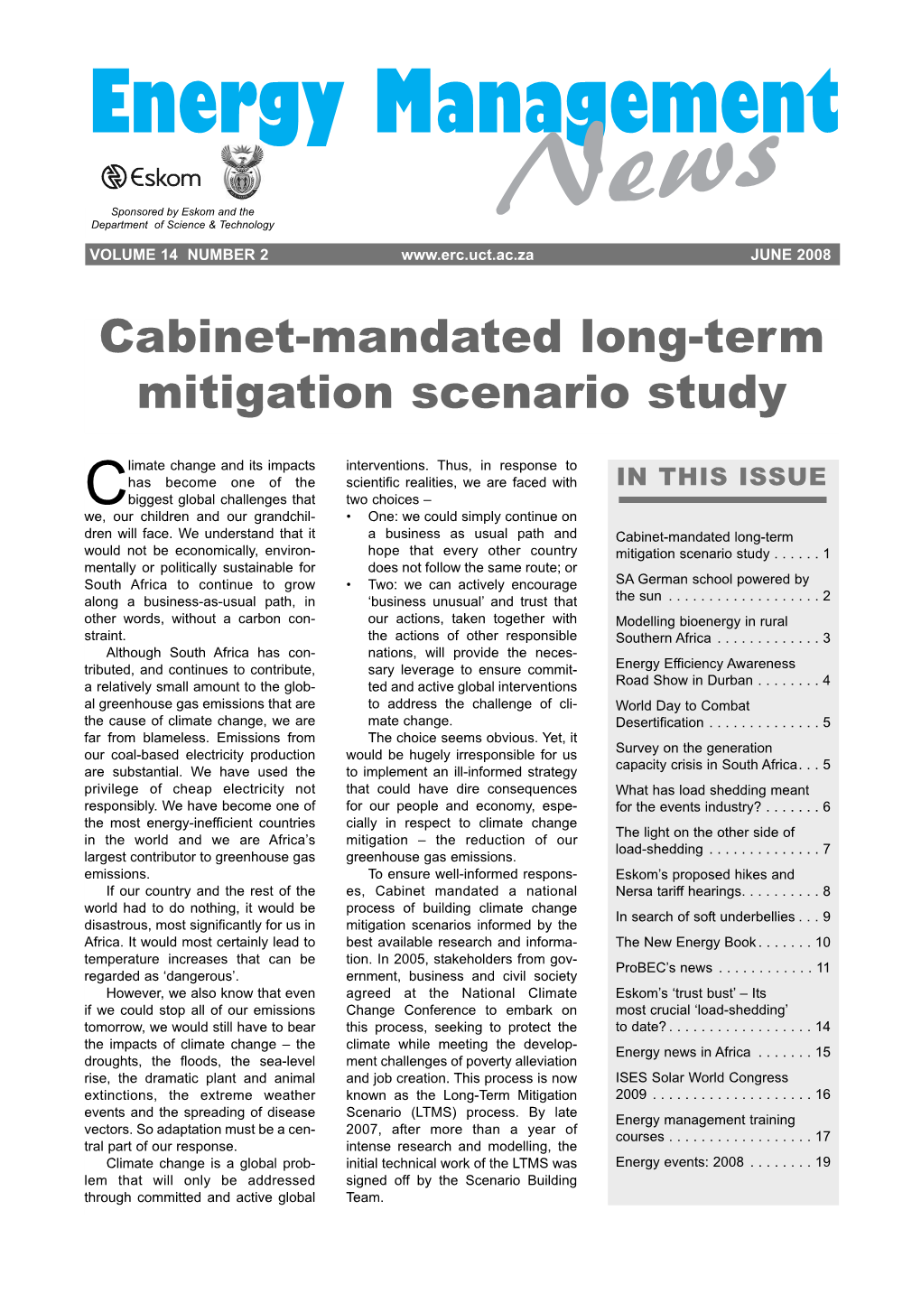 Cabinet-Mandated Long-Term Mitigation Scenario Study