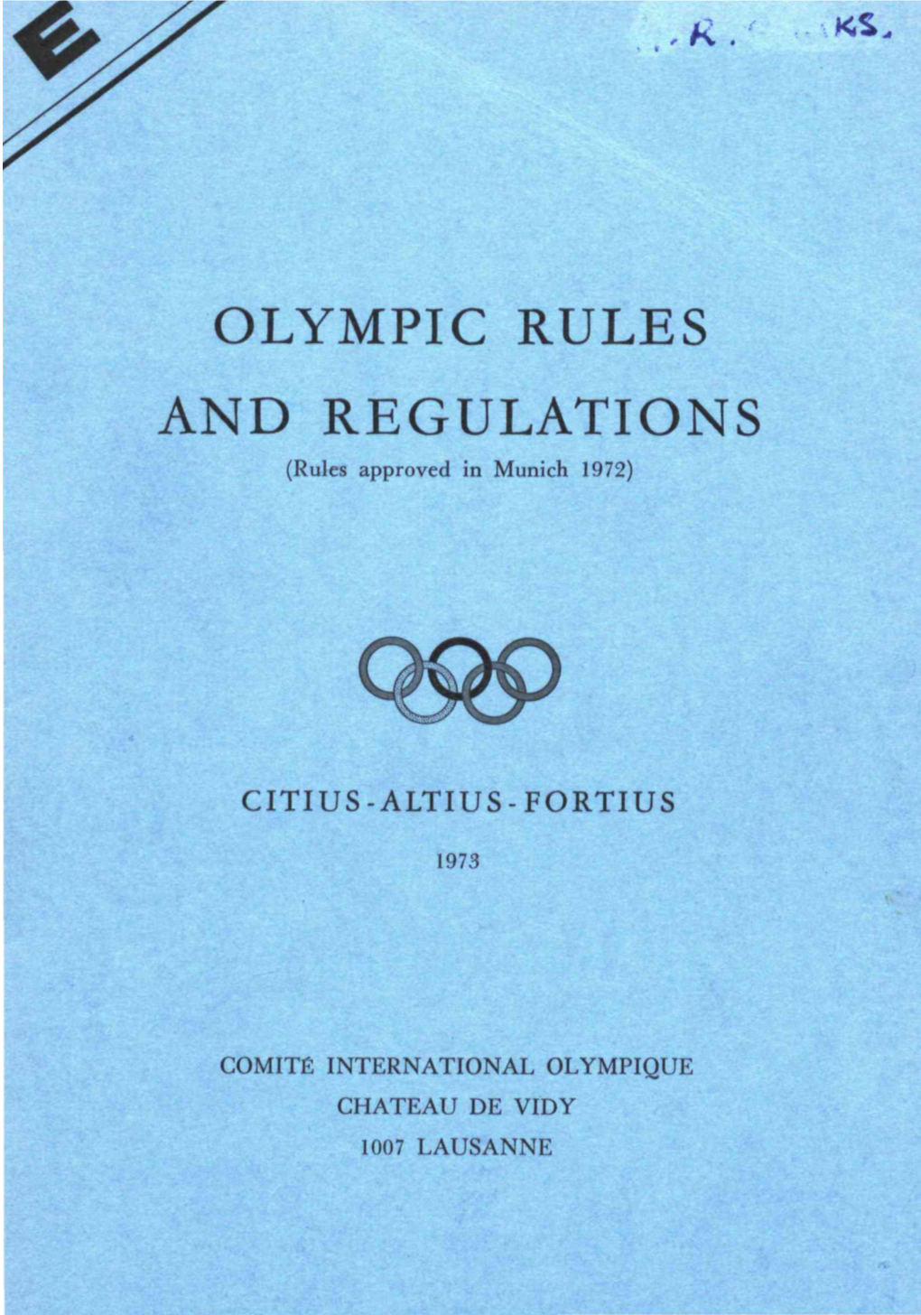 Olympic Charter 1973