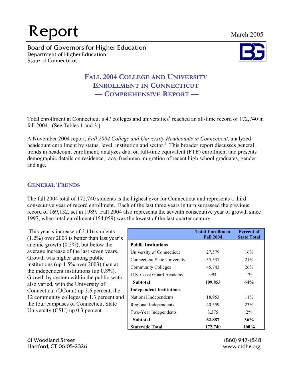 Fall 2004 Comprehensive Enrollment Report.Pub