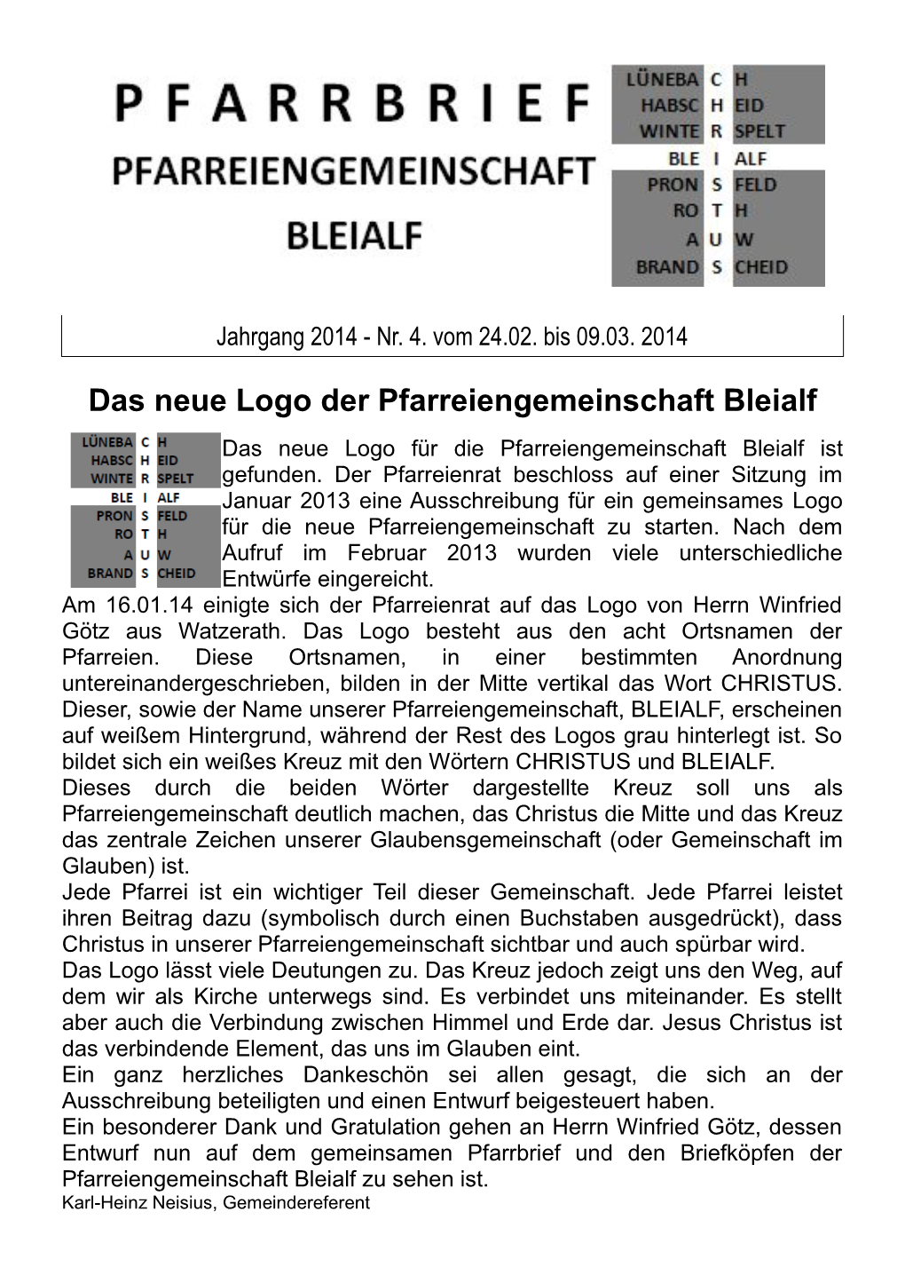 Pfarrbriefvorlage Neu-Aktuell