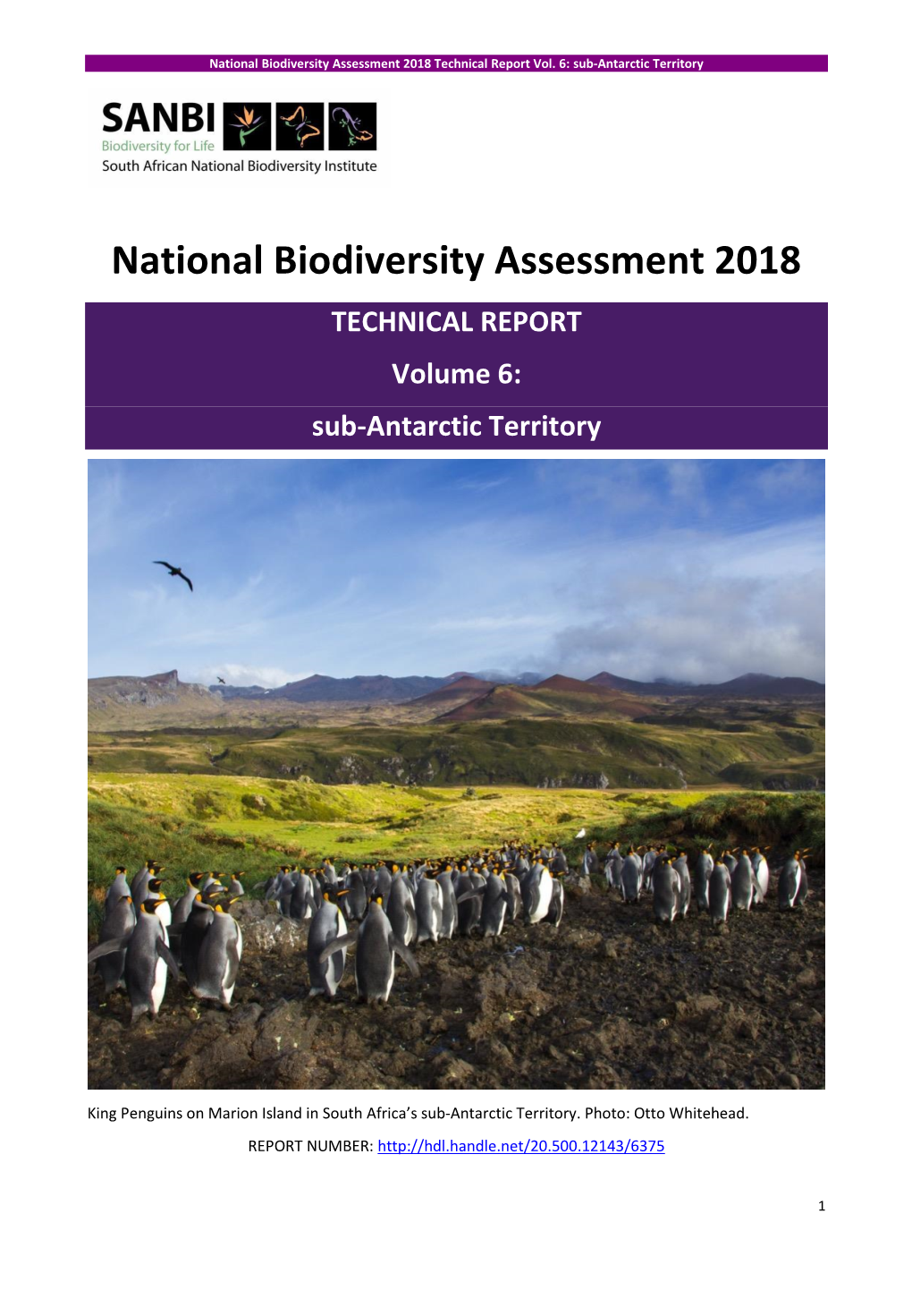 National Biodiversity Assessment 2018 Technical Report Vol