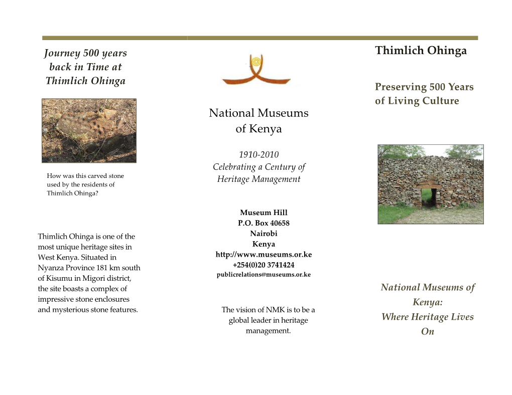 Thimlich Ohinga National Museums of Kenya